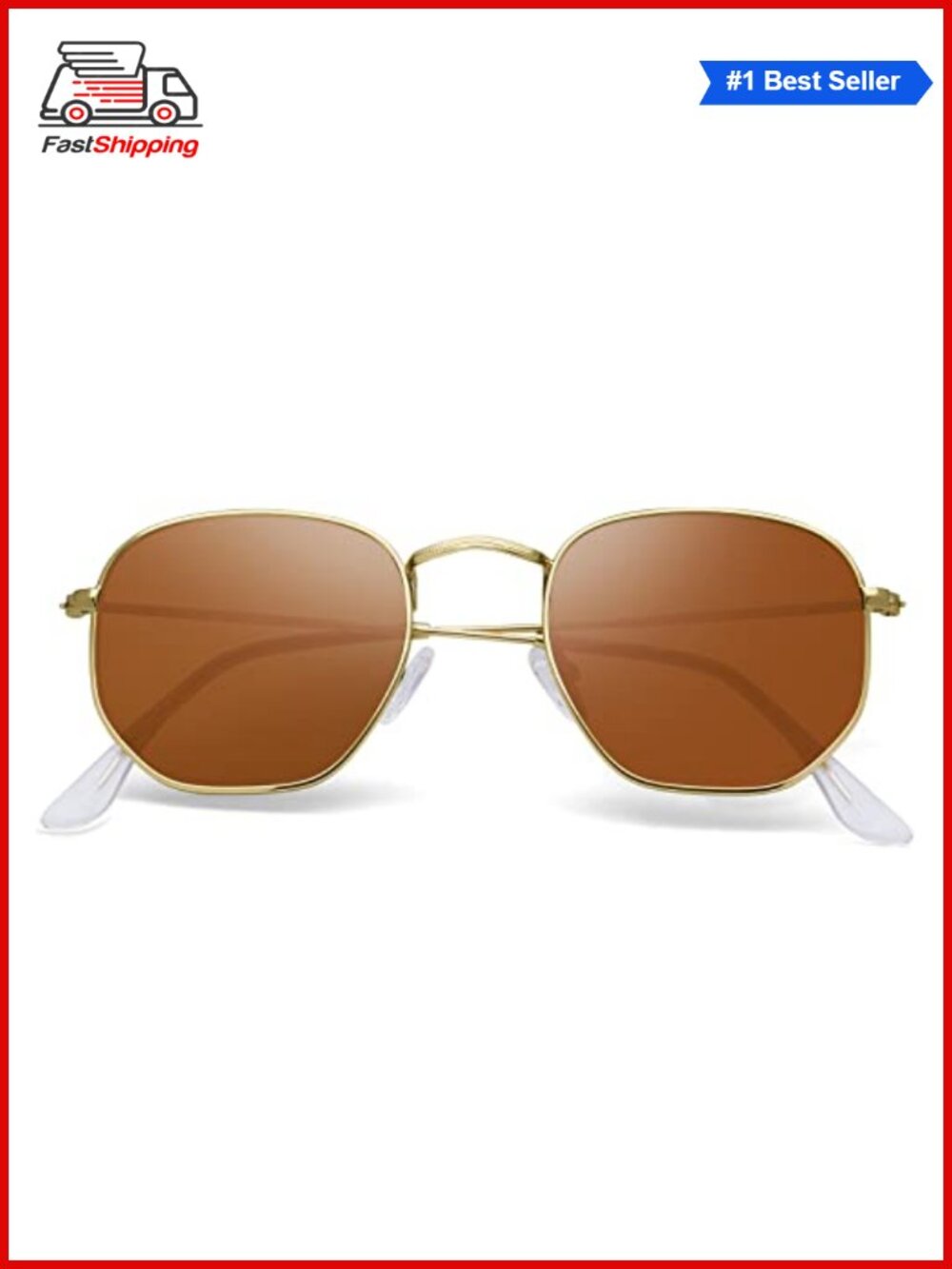 ✨ Polarized Sunglasses Hexagonal Square Mirrored UV Protection Unisex